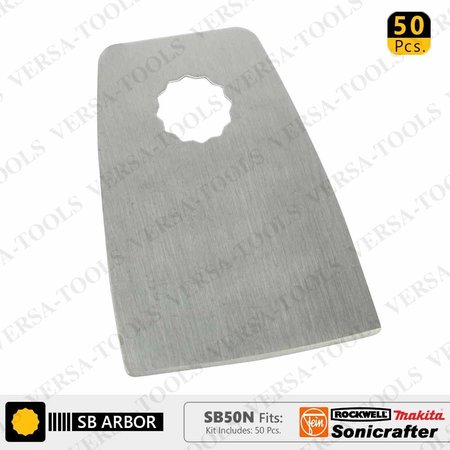 VERSA TOOL 52mm Flat Cut Stainless Steel Scraper, PK 50 SB50N